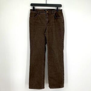 Lafayette 148 New York Petite Brown Straight Leg Denim Jeans